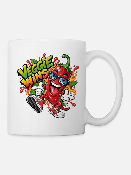 Lustige Peperoni - Tasse - Weiß