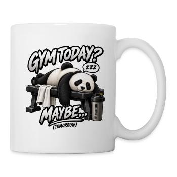 Heute Fitnessstudio? Vielleicht morgen – Funny Panda - Tasse - Weiß - Rechts