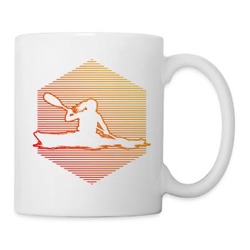 Geschenkidee für die Paddlerin mit Wildwasserkajak - Tasse - Weiß - Rechts
