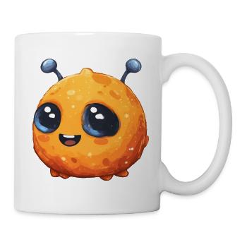 Orangen Kugel Alien Design - Tasse - Weiß - Rechts