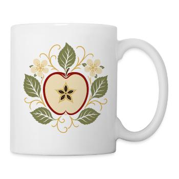 Magischer Apfel mit Pentagramm Symbol - Tasse - Weiß - Rechts
