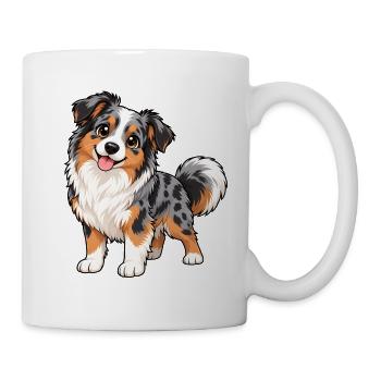 Australian Shepherd Kawaii Style – Süßer Hund - Tasse - Weiß - Rechts