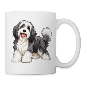 Bearded Collie Kawaii Style – Süßer Hund - Tasse - Weiß - Rechts