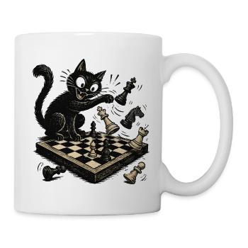  Katzen Schachspieler Schachspiel Schachbrett - Tasse - Weiß - Rechts