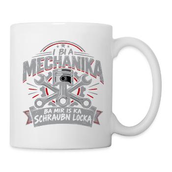 i bi a Mechanika - ba mir is ka Schraubn locka - Tasse - Weiß - Rechts