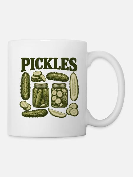 Pickles – Gurken und Einmachgläser - Tasse - Weiß