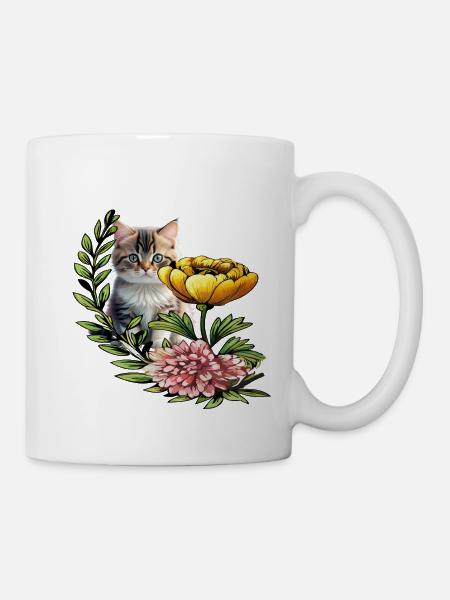 niedliche Katze - Tasse - Weiß