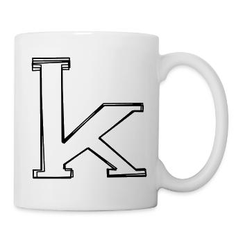 Kleinbuchstabe k handgezeichnet - Tasse - Weiß - Rechts