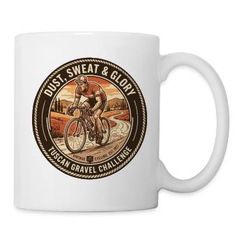 Vintage-T-Shirt des toskanischen Radfahrers - Tasse - Weiß - Rechts