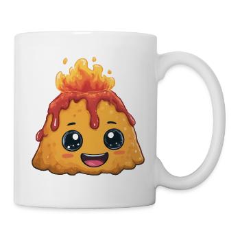 Kawaii Feuerpudding Vulkan - Tasse - Weiß - Rechts