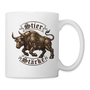Steampunk Stier Stärke - Tasse - Weiß - Rechts