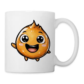 Kuscheliger Orangen-Charakter - Tasse - Weiß - Rechts
