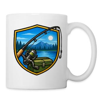 Seeangeln bei Abendlicht - Tasse - Weiß - Rechts