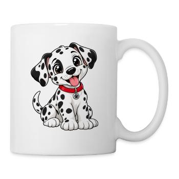 Dalmatiner Kawaii Style – Süßer gepunkteter Hund - Tasse - Weiß - Rechts