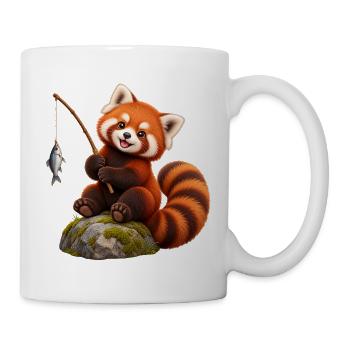 Roten Panda angeln mit wenig Fang - Tasse - Weiß - Rechts