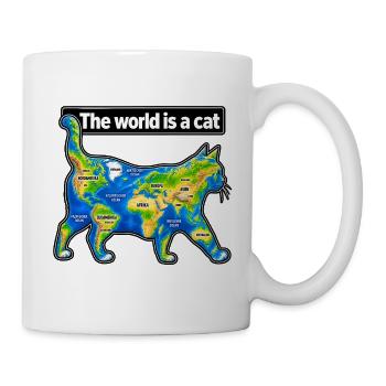 Die Welt ist eine Katze - Tasse - Weiß - Rechts