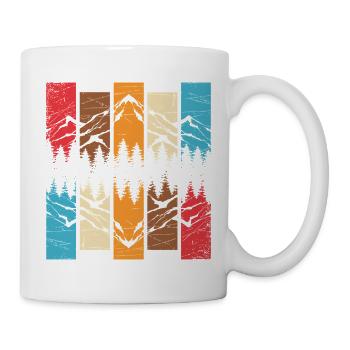Berge Wald Vintage Outdoor Natur Retro Motiv - Tasse - Weiß - Rechts