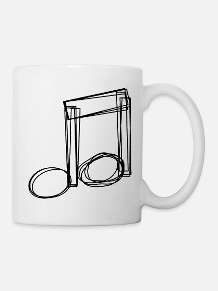 Achtelpaar handgezeichnet - Tasse - Weiß