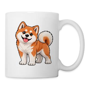 Akita Inu Kawaii Style – Süßer japanischer Hund - Tasse - Weiß - Rechts