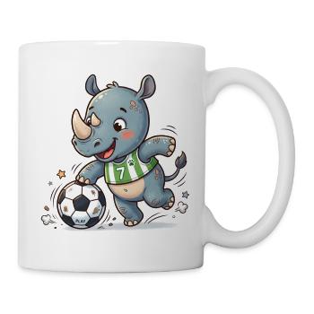 Rhino Fußballheld im Grün - Tasse - Weiß - Rechts