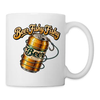 Beer Fishy Fishy Keg Design - Tasse - Weiß - Rechts