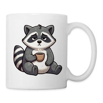 Waschbär Waschbären Waldtier lustiger Waschbär - Tasse - Weiß - Rechts