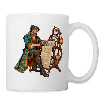 Renaissancemeister am Webstuhl - Tasse - Weiß - Rechts