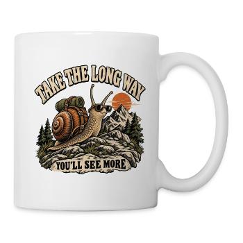 Langsamer Weg Mehr Zu Sehen - Tasse - Weiß - Rechts