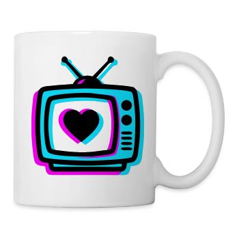 Neon Herz TV Retro - Tasse - Weiß - Rechts