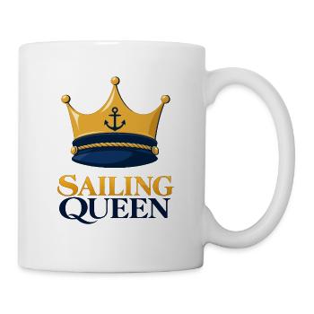 Sailing Queen – Seglerin mit Krone - Tasse - Weiß - Rechts