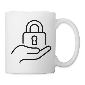 Vorhängeschloss-Symbol in der Handlinie - Tasse - Weiß - Rechts