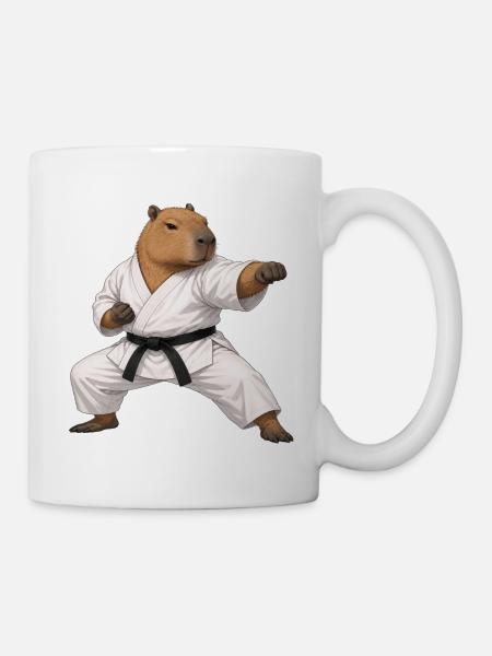 Capybara macht Karate  - Tasse - Weiß