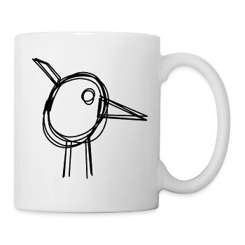 Storch handgezeichnet - Tasse - Weiß - Rechts