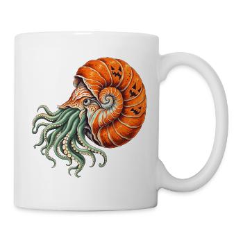 Nautilus mit Kürbisspirale - Tasse - Weiß - Rechts