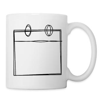 Kalenderblatt handgezeichnet - Tasse - Weiß - Rechts