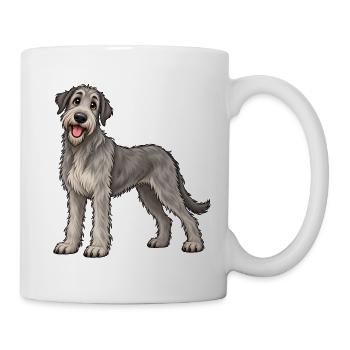 Irischer Wolfshund Kawaii Style – Süßer Hund - Tasse - Weiß - Rechts