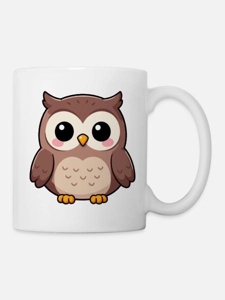 Niedliche Eule Kawaii Geschenk  - Tasse - Weiß