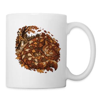 Laubkatze - Tasse - Weiß - Rechts
