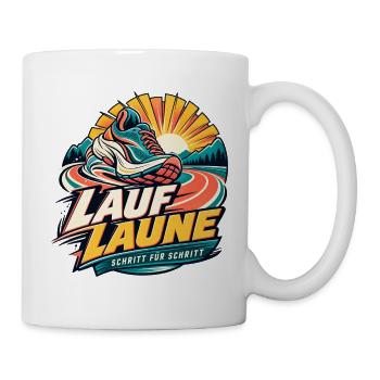 Lauf Laune – Schritt für Schritt - Tasse - Weiß - Rechts