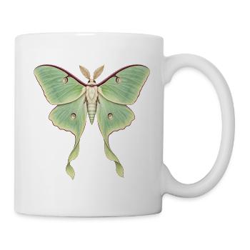Luna-Motte mit langen Bandschwänzen - Tasse - Weiß - Rechts