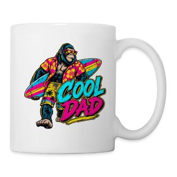 Surferaffe Neon Tropenstil - Tasse - Weiß - Rechts