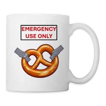 Notfall-Pretzel-Exklusivnutzung - Tasse - Weiß - Rechts