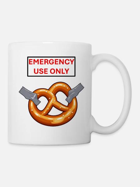 Notfall-Pretzel-Exklusivnutzung - Tasse - Weiß