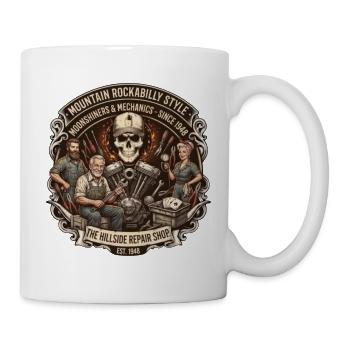 Hillside Reparaturshop Rockabilly - Tasse - Weiß - Rechts
