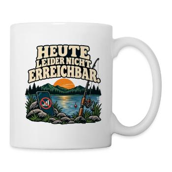 Heute leider nicht erreichbar – Anglermotiv - Tasse - Weiß - Rechts