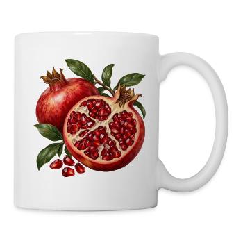 Granatapfel geöffnet zu Ruby Chambers - Tasse - Weiß - Rechts