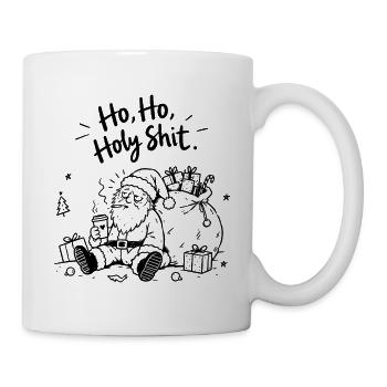 Holy Shit – Überforderter Weihnachtsmann - Tasse - Weiß - Rechts
