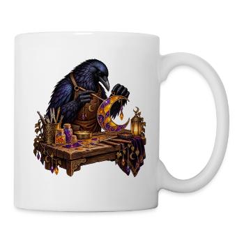 Rabe fertigt einen Mond aus Glas - Tasse - Weiß - Rechts