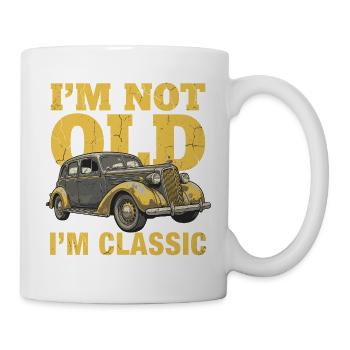 Oldtimer Classic Car Vintage Auto Lustiges Motiv - Tasse - Weiß - Rechts