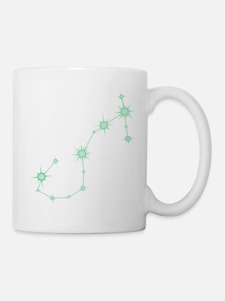 Skorpionstern, Sternbild, Tierkreiszeichen Grün - Tasse - Weiß